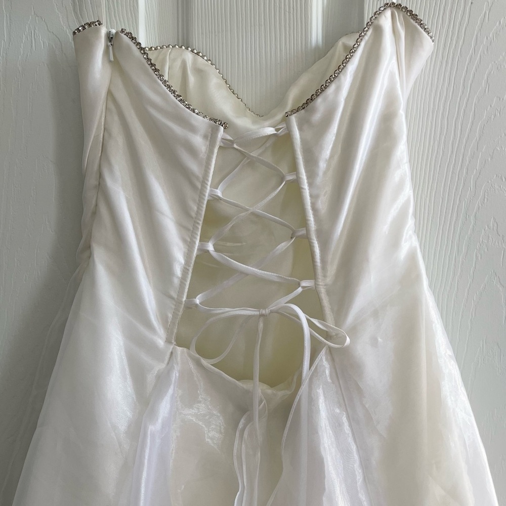 Vintage Jessica McClintock GUNNE SAX strapless Wedding Dress - Picture 4 of 9